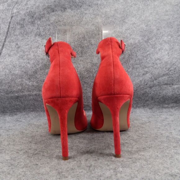 Charles David Shoes Womens 9 Pumps Ankle Strap Suede Red Pointed Toe Formal Sexy - Picture 6 of 16